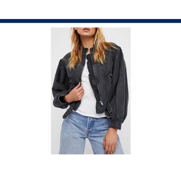 Free People Jackets & Blazers - 4. Free people Black Poet Bishop Sleeve Jacket  Small